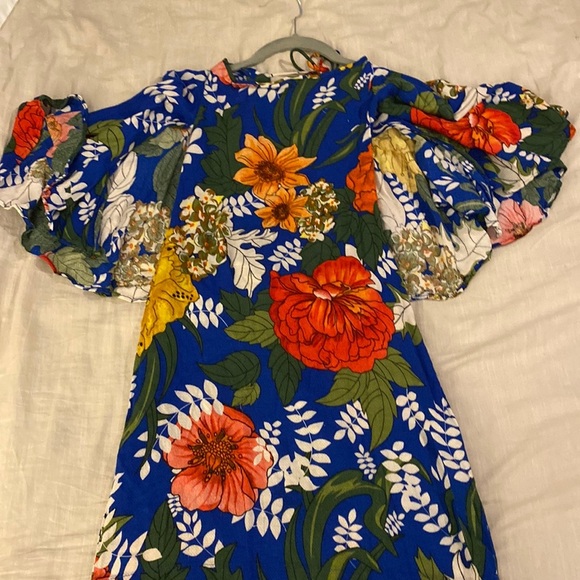 FARM Rio Floral Open Back Caped Mini Dress (20) - Picture 1 of 9